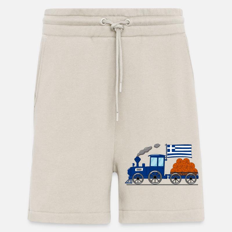 Grèce Flag Basketball Chemin de fer - Short bio décontracté fabriqué en UE - WARM CLAY