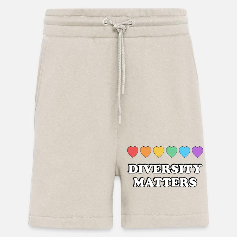 La diversité compte Rainbow Hearts - Short bio décontracté fabriqué en UE - WARM CLAY