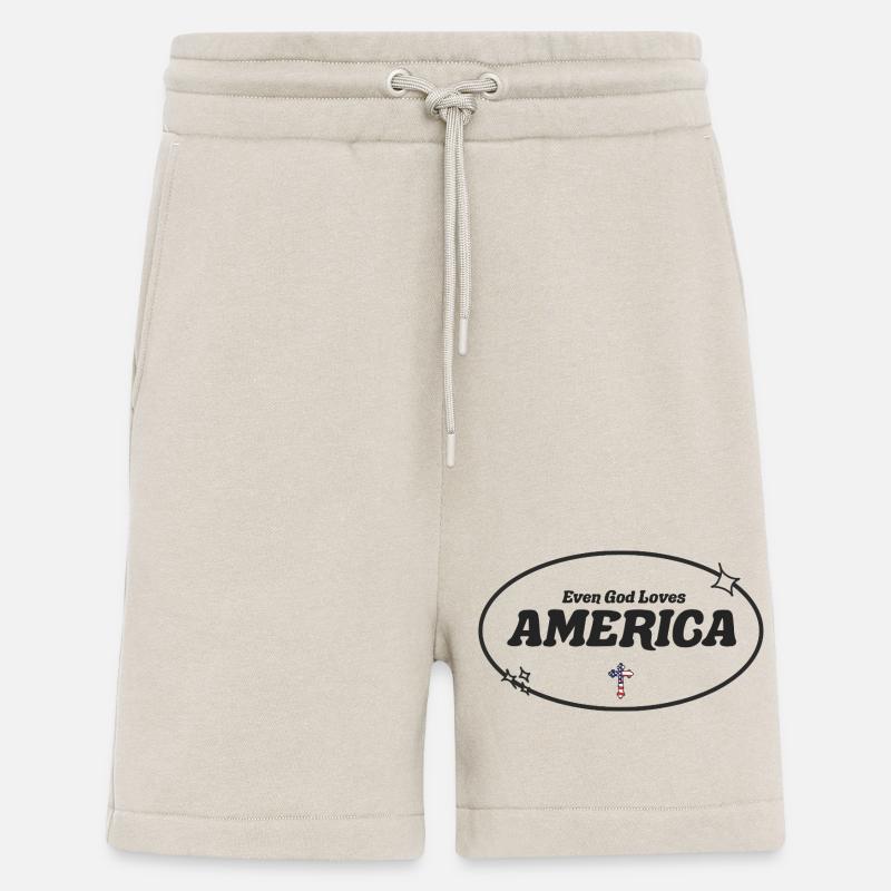 Even God Worships America - Shorts - made by SPREAD - WARM CLAY
