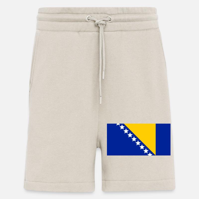 Drapeau de la Bosnie - Short bio décontracté fabriqué en UE - WARM CLAY