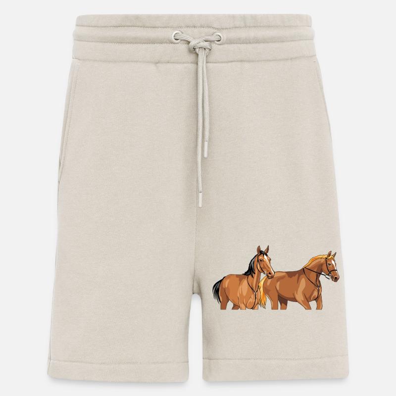 Zwei wunderschöne braune Pferde - Shorts - made by SPREAD - WARM CLAY