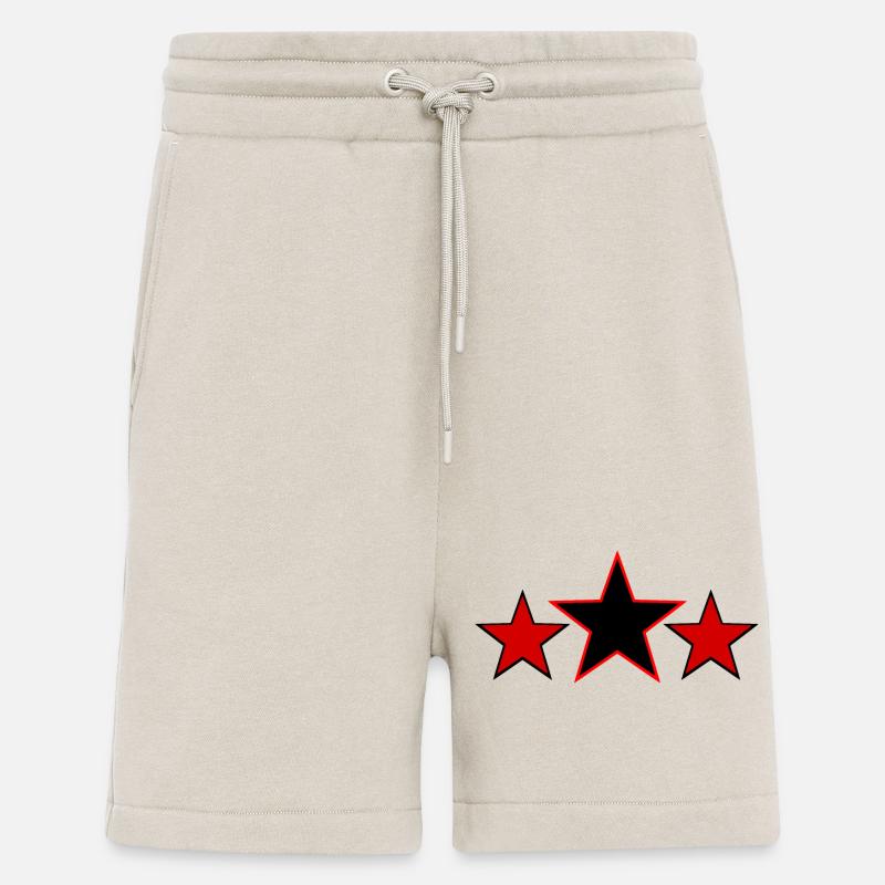 Sterne schwarz rot - Shorts - made by SPREAD - WARM CLAY