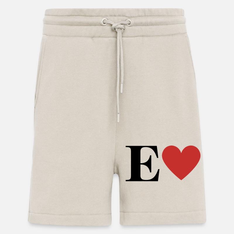 Letter e red heart - Shorts - made by SPREAD - WARM CLAY