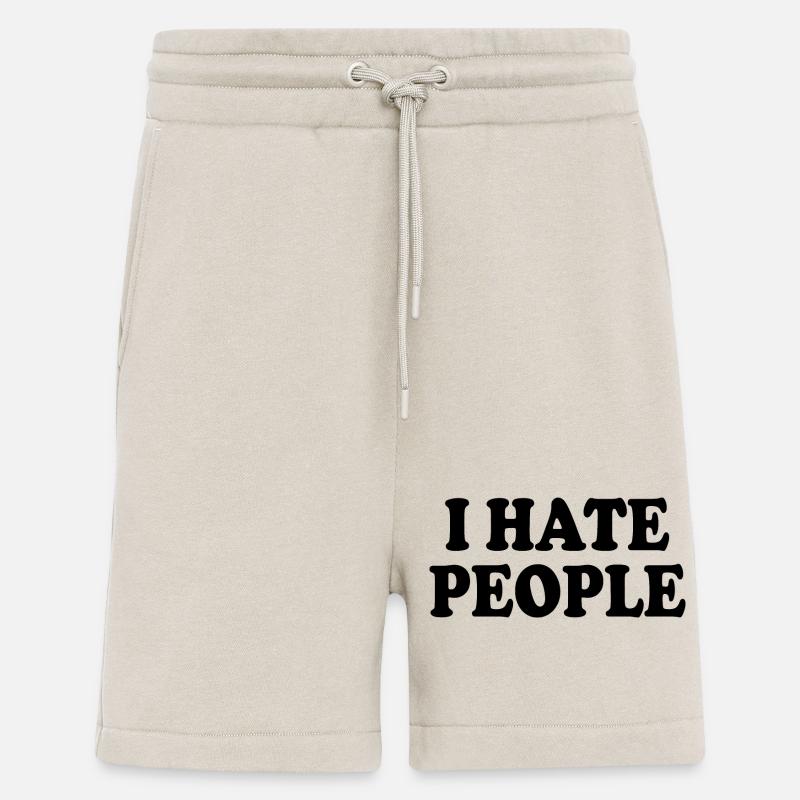 I hate people - Short bio décontracté fabriqué en UE - WARM CLAY