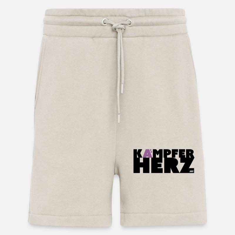 KH - Fighter's Heart Saying - Shorts - made by SPREAD - WARM CLAY