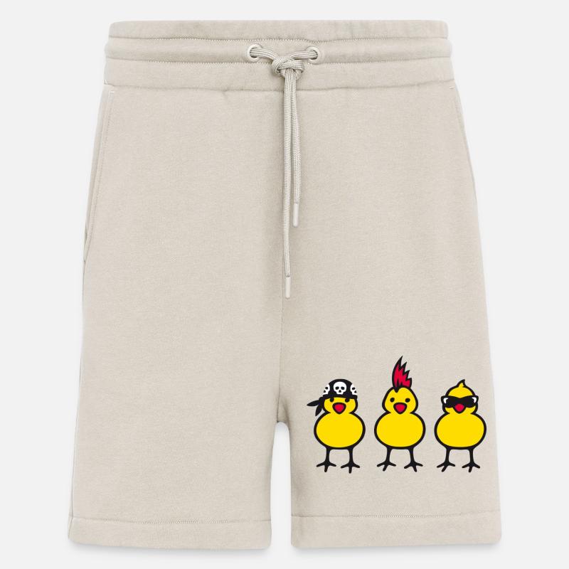 three chicks (b) - Short bio décontracté fabriqué en UE - WARM CLAY