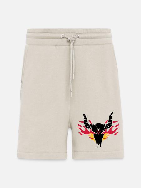 Bull skull with flames - Shorts - made by SPREAD - WARM CLAY
