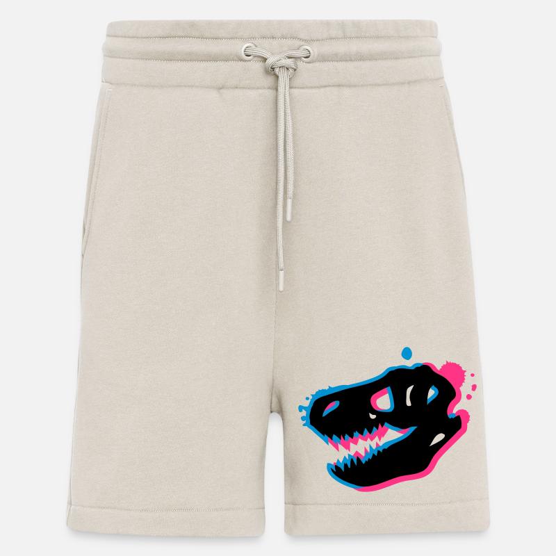 T Rex Schädel 3-D - Shorts - made by SPREAD - WARM CLAY