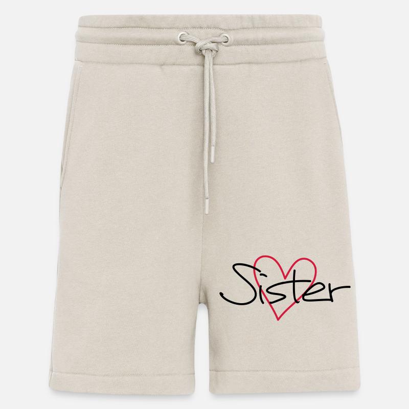Sister Herz Geschenk Schwesterherz - Shorts - made by SPREAD - WARM CLAY