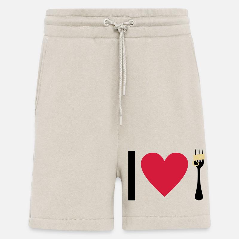 I love Pasta - Short bio décontracté fabriqué en UE - WARM CLAY