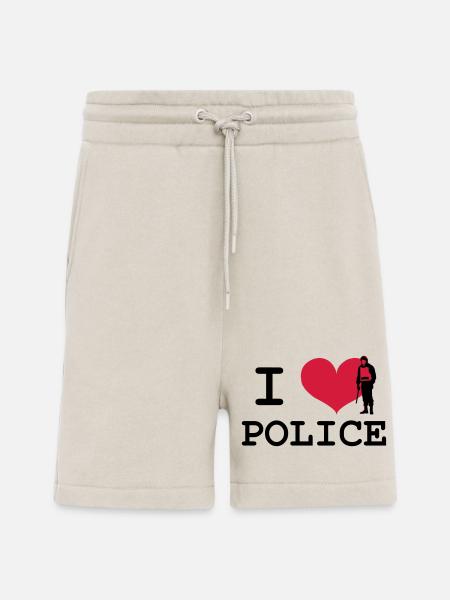 I Love Police - Short bio décontracté fabriqué en UE - WARM CLAY
