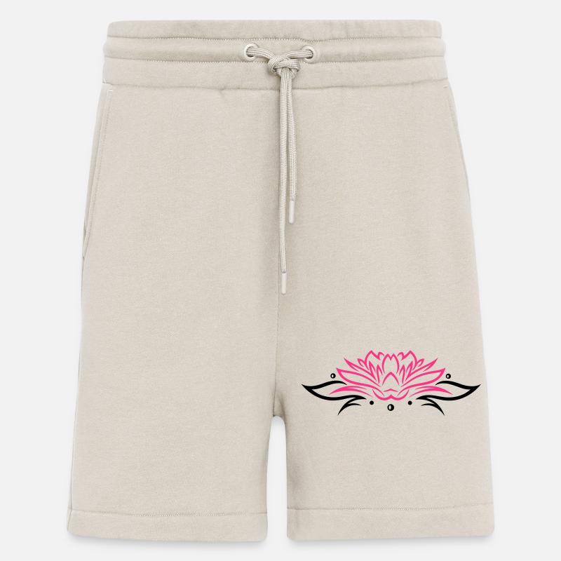 Lotus, Lotusblüte mit Blättern - Shorts - made by SPREAD - WARM CLAY