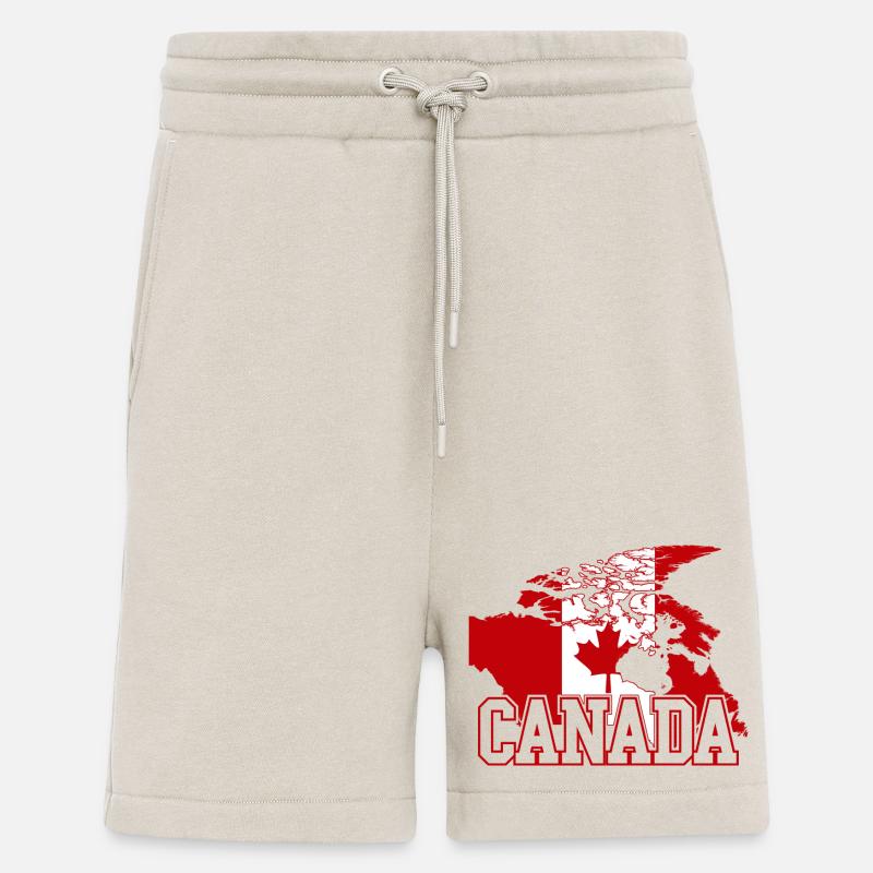 Canada Maple Flag Globe Tee - Shorts - made by SPREAD - WARM CLAY