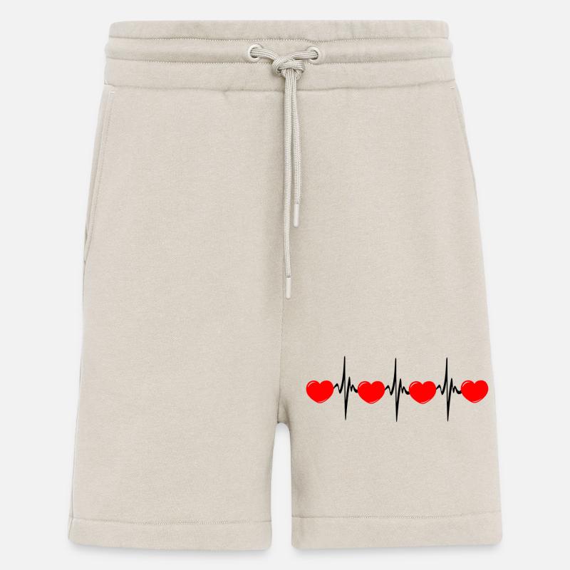 Herzfrequenz hartes rotes Cardio-EKG - Shorts - made by SPREAD - WARM CLAY