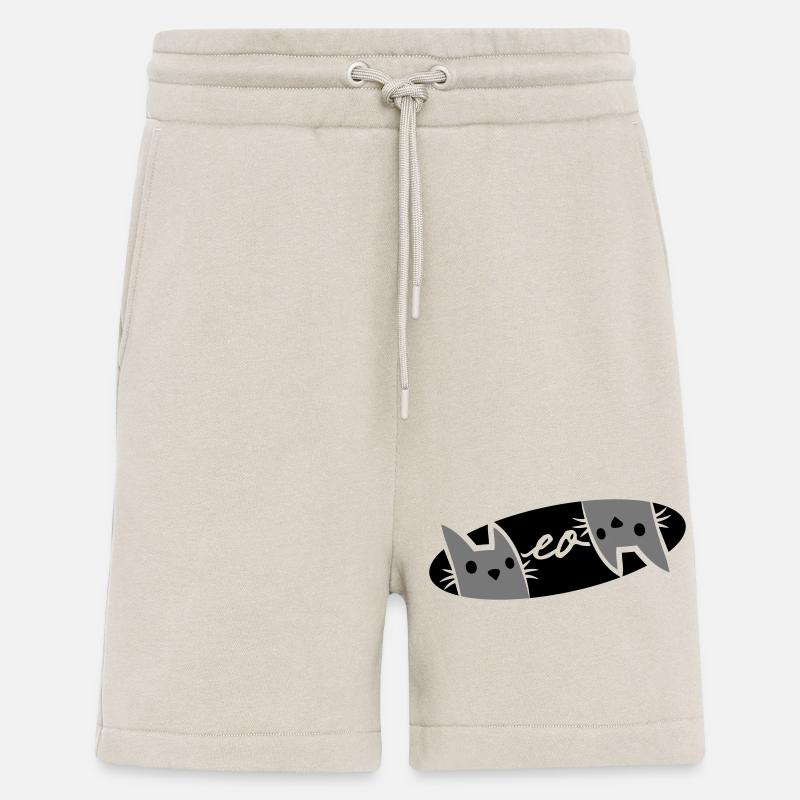 Logo des chats Text Meow - Short bio décontracté fabriqué en UE - WARM CLAY