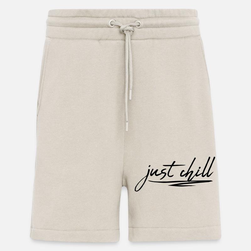 Just Chill Text Logo - Short bio décontracté fabriqué en UE - WARM CLAY