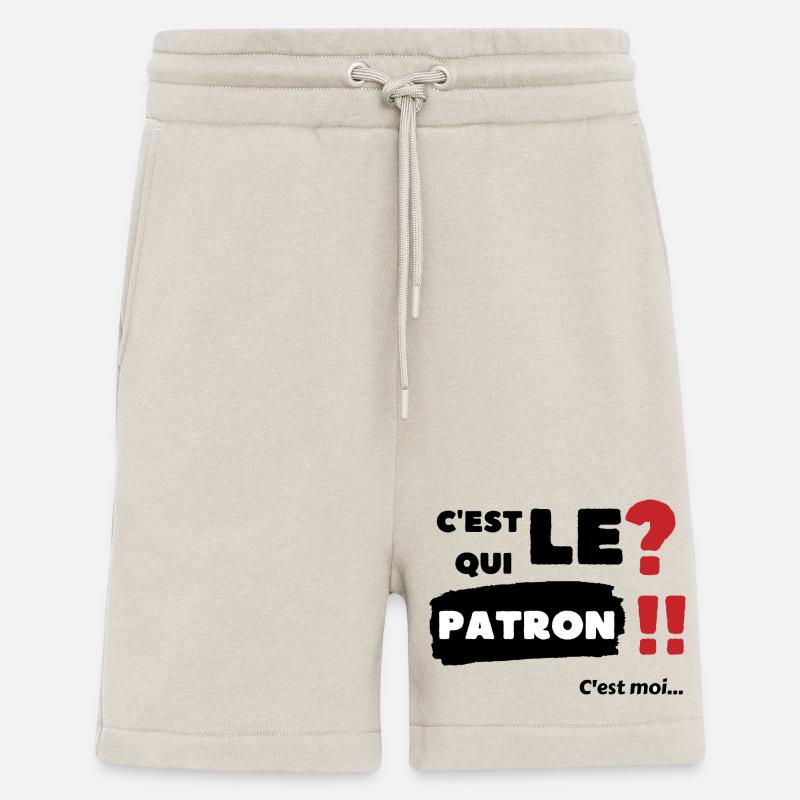 C'est qui le patron c'est moi - Short bio décontracté fabriqué en UE - WARM CLAY