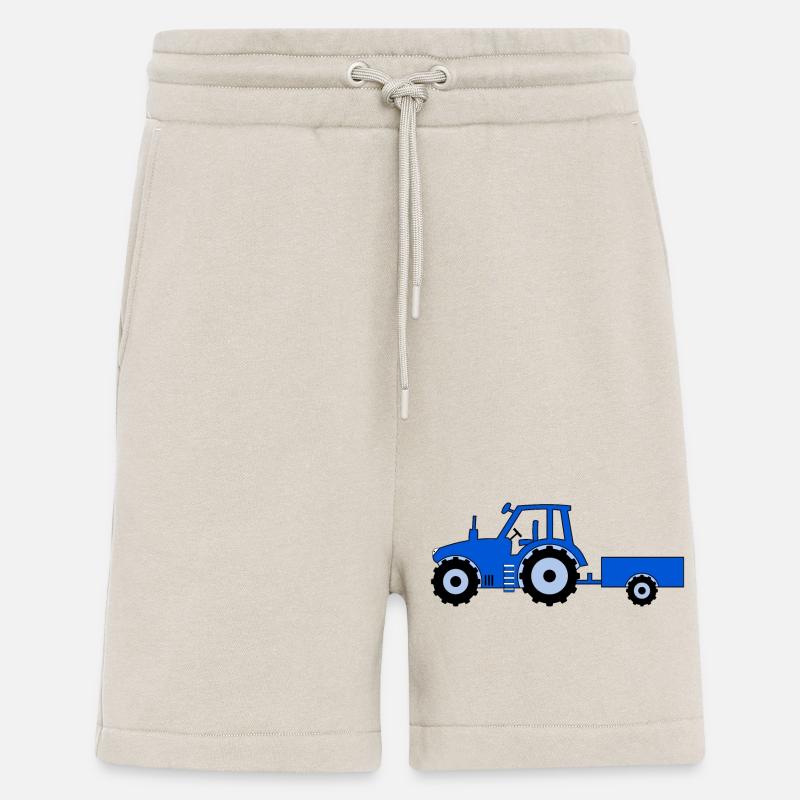 Traktor mit Anhänger blau - Shorts - made by SPREAD - WARM CLAY