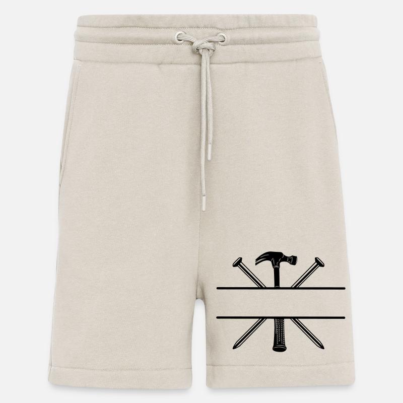 Logo de charpentier clous et marteau - Short bio décontracté fabriqué en UE - WARM CLAY