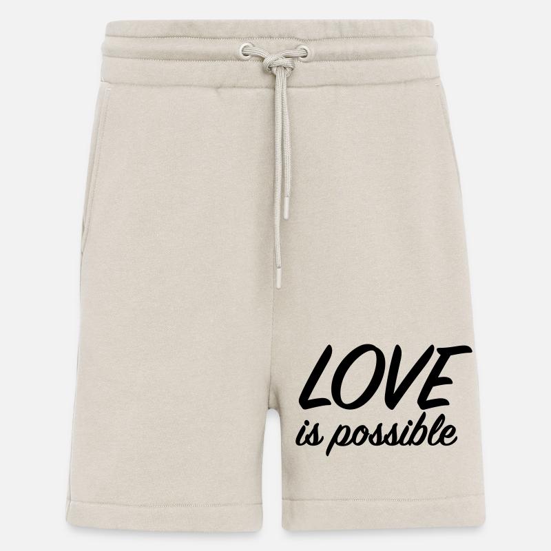 L’amour est possible - Message d’amour positif - Short bio décontracté fabriqué en UE - WARM CLAY
