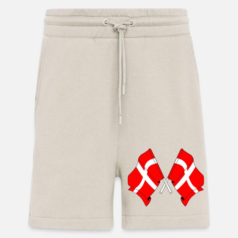 Deux drapeaux Danemark - Short bio décontracté fabriqué en UE - WARM CLAY