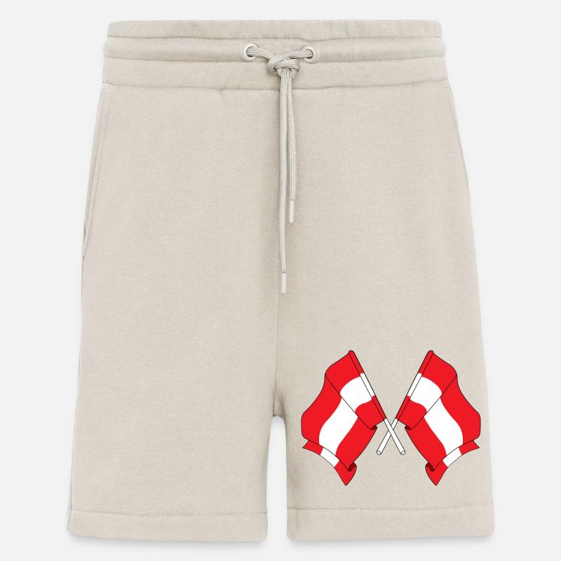 Deux drapeaux Autriche - Short bio décontracté fabriqué en UE - WARM CLAY