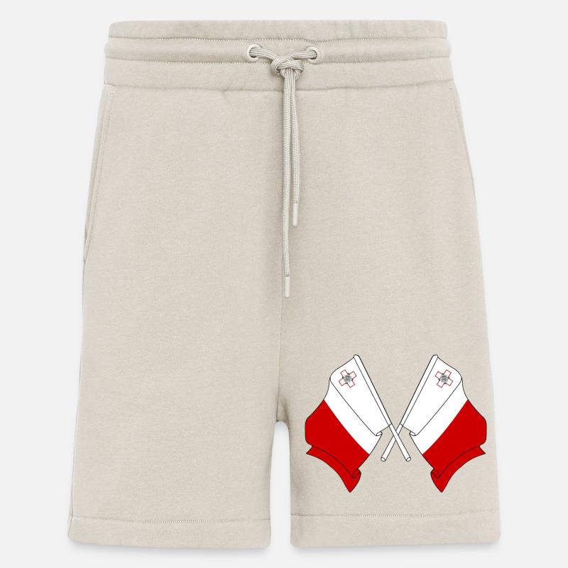 Deux drapeaux Malte - Short bio décontracté fabriqué en UE - WARM CLAY
