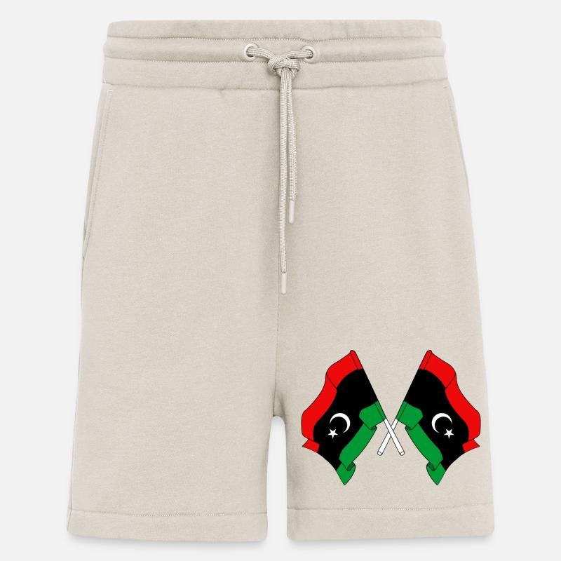 Two flags Libya - Shorts - made by SPREAD - WARM CLAY