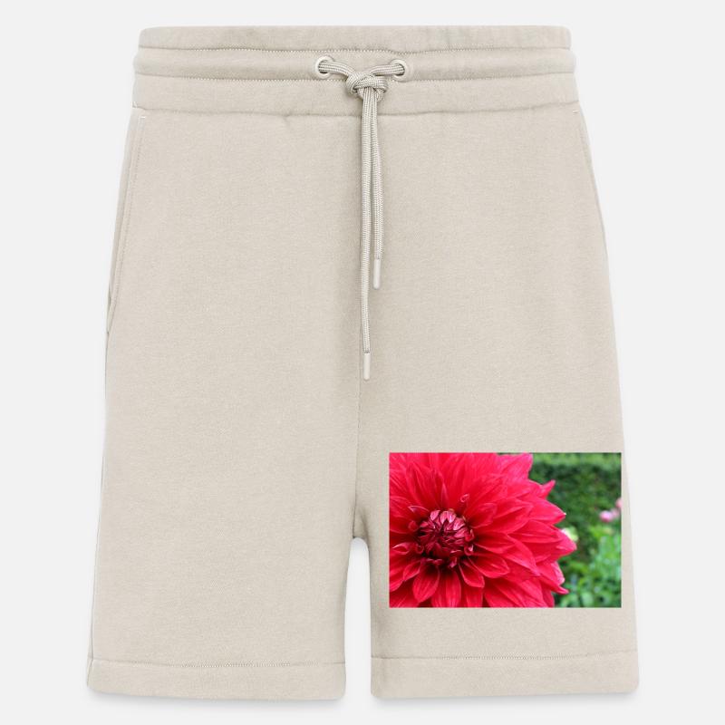 Dahlia Fleur Rouge, Fleur - Short bio décontracté fabriqué en UE - WARM CLAY