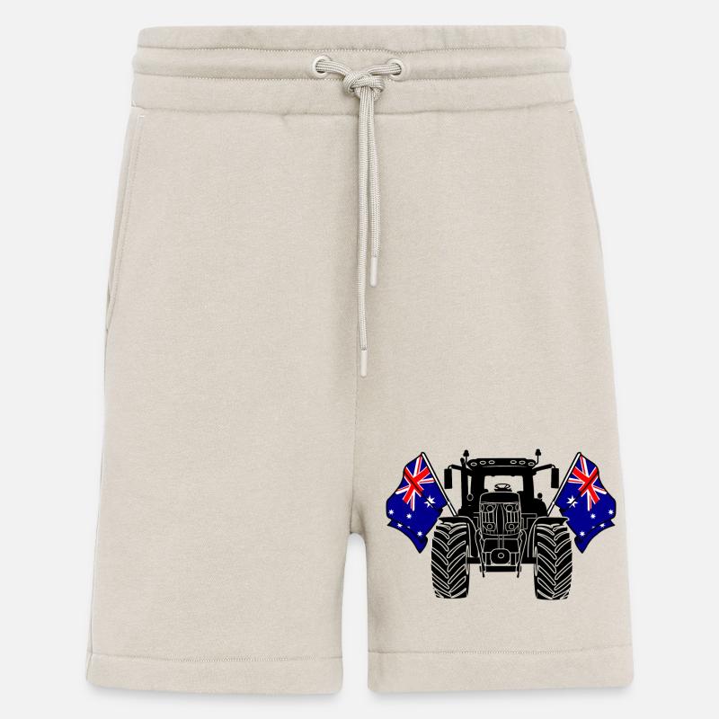 Traktor zwei Flaggen Australien - Shorts - made by SPREAD - WARM CLAY