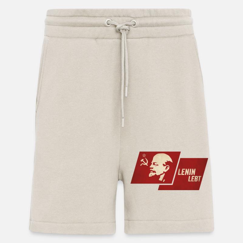 Drapeau de la vie de Lénine - Short bio décontracté fabriqué en UE - WARM CLAY