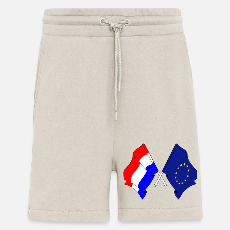 Drapeau des Pays-Bas, drapeau de l’Europe - Short bio décontracté fabriqué en UE - WARM CLAY