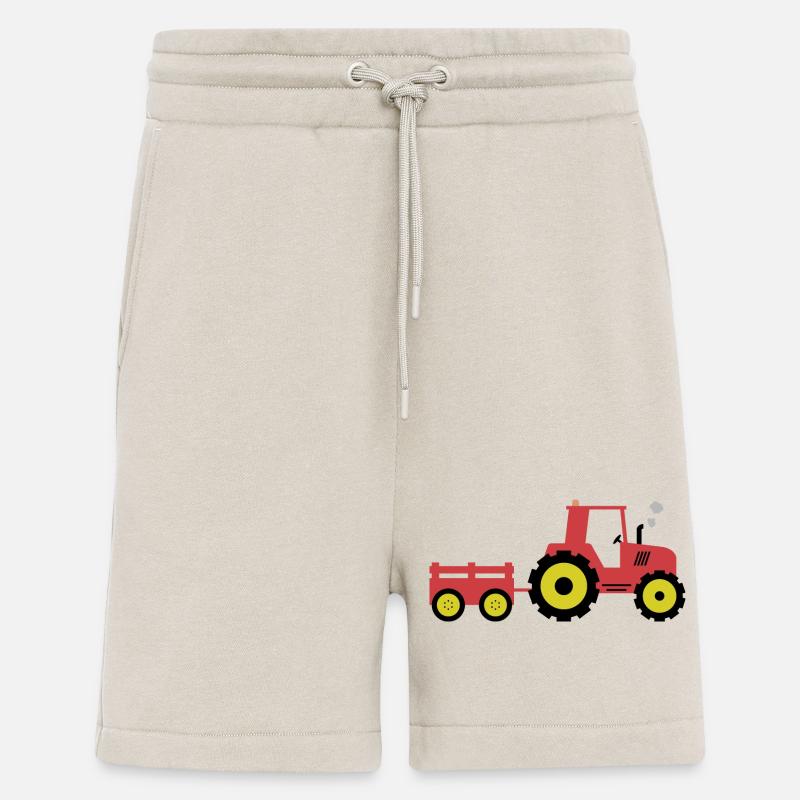 Roter Traktor & Anhänger - Shorts - made by SPREAD - WARM CLAY