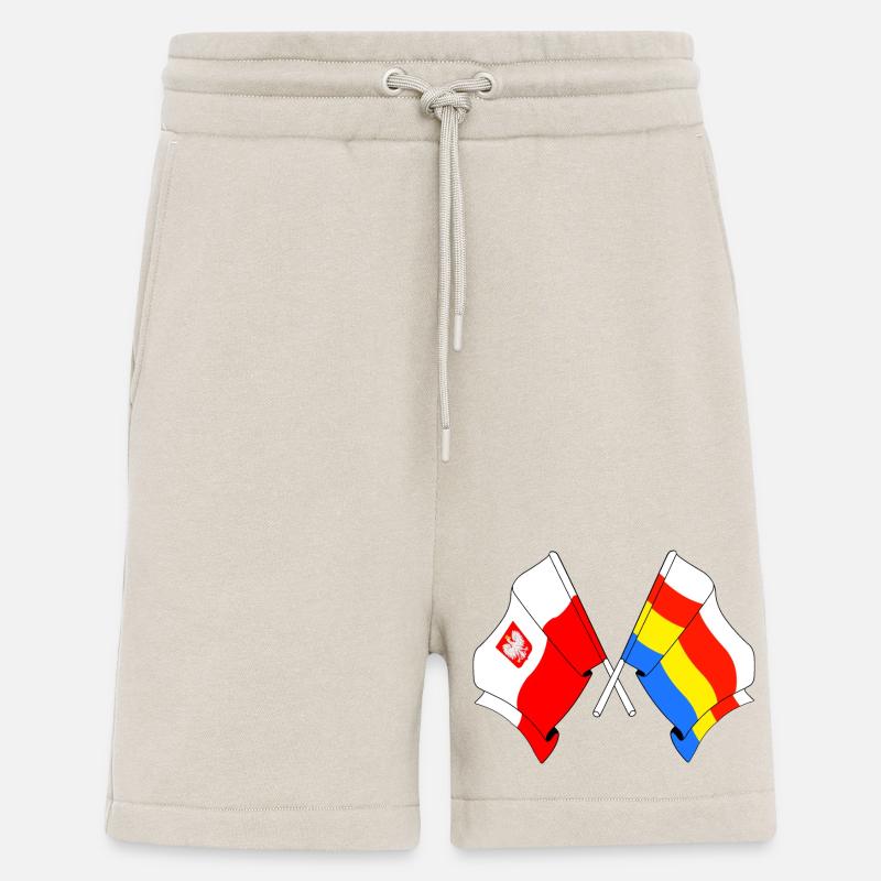 Drapeau de la Pologne, Podlachie croisée - Short bio décontracté fabriqué en UE - WARM CLAY