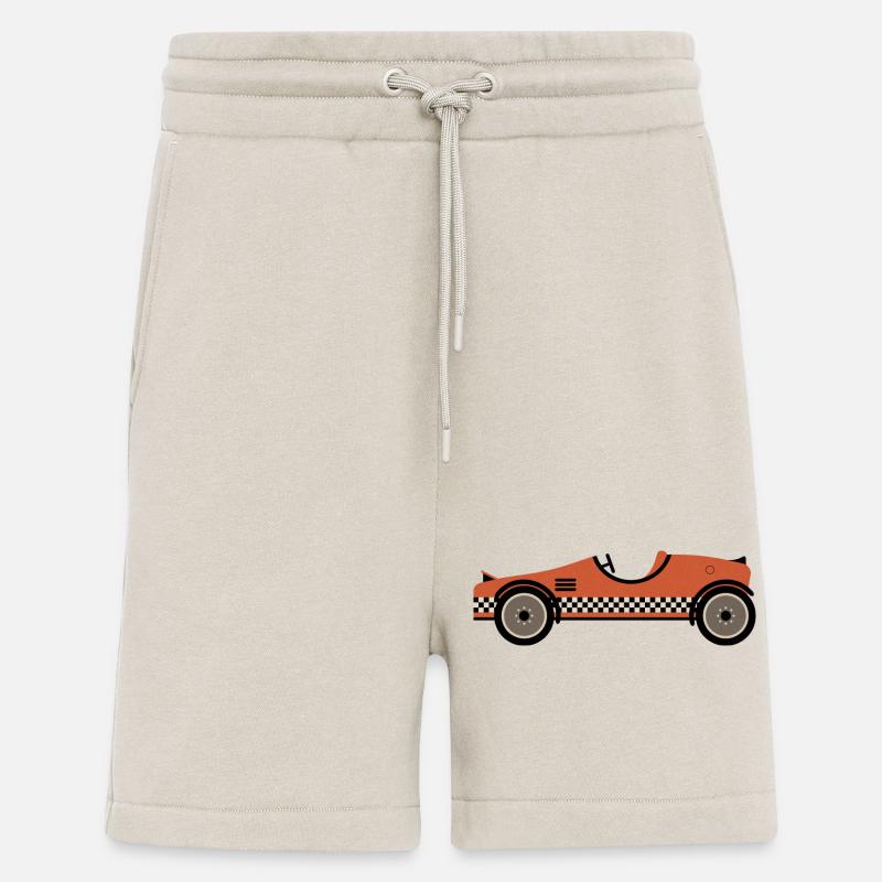 Voiture de course texturée rouge - Short bio décontracté fabriqué en UE - WARM CLAY