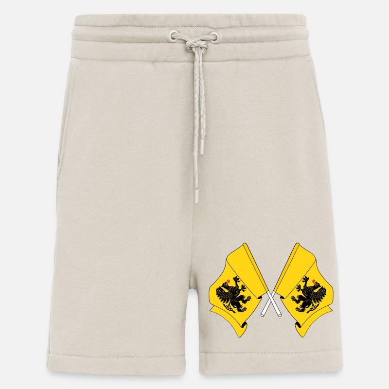 Deux drapeaux de Poméranie - Short bio décontracté fabriqué en UE - WARM CLAY