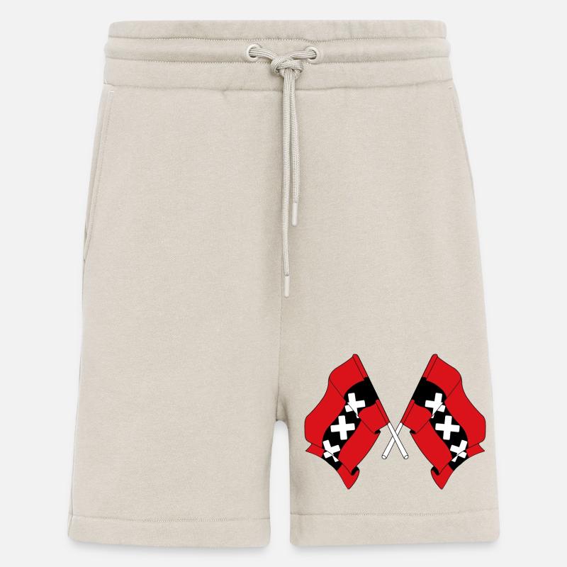 Two flags Amsterdam Netherlands - Shorts - made by SPREAD - WARM CLAY