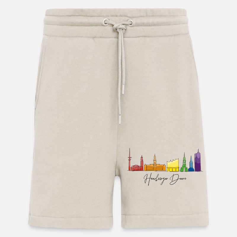 Regenbogen-Stadtlandschaft Aquarell - Shorts - made by SPREAD - WARM CLAY