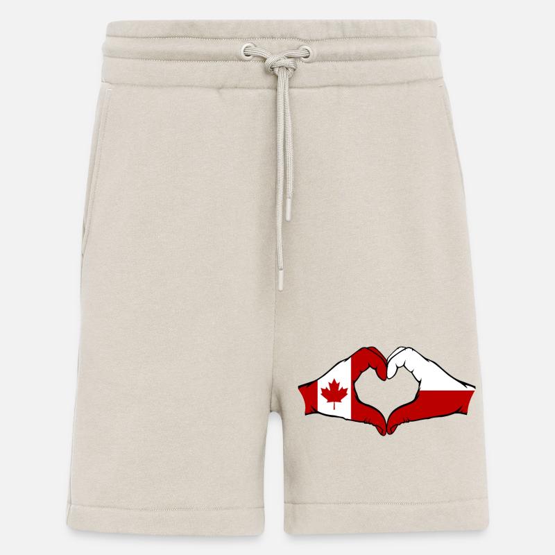 Kanada Polen Flagge Herzform - Shorts - made by SPREAD - WARM CLAY