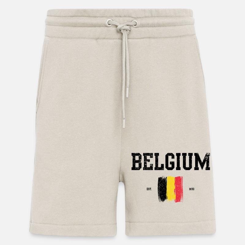 Impression d’art abstraite drapeau belge - Short bio décontracté fabriqué en UE - WARM CLAY