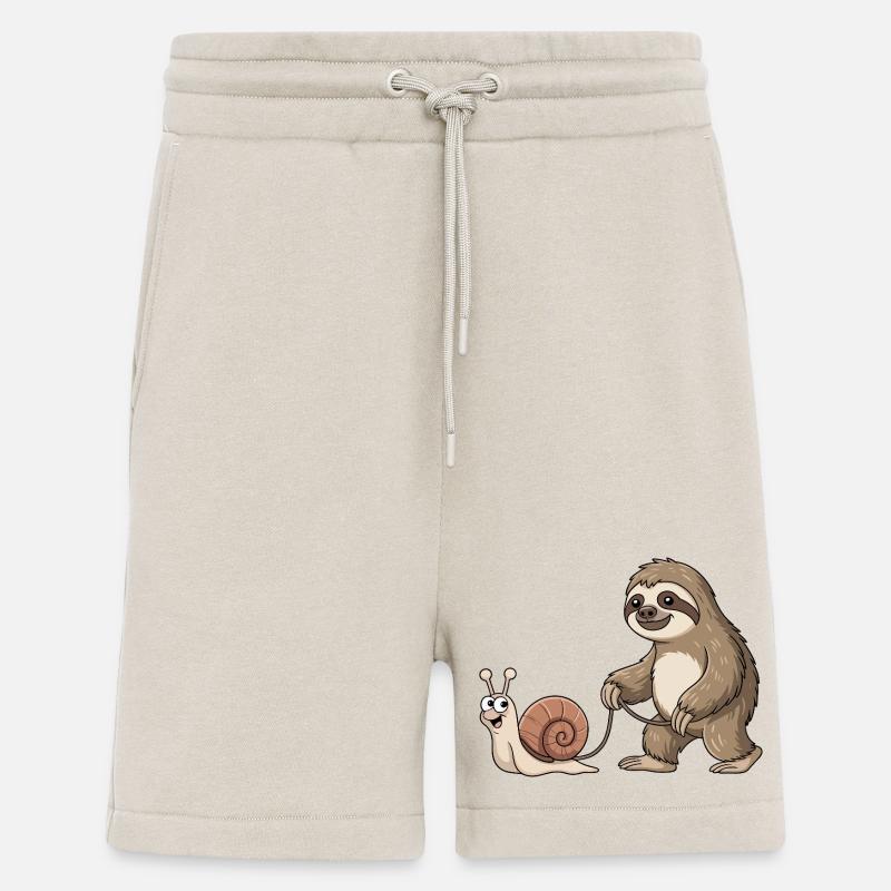 Sloth and snail - Shorts - made by SPREAD - WARM CLAY