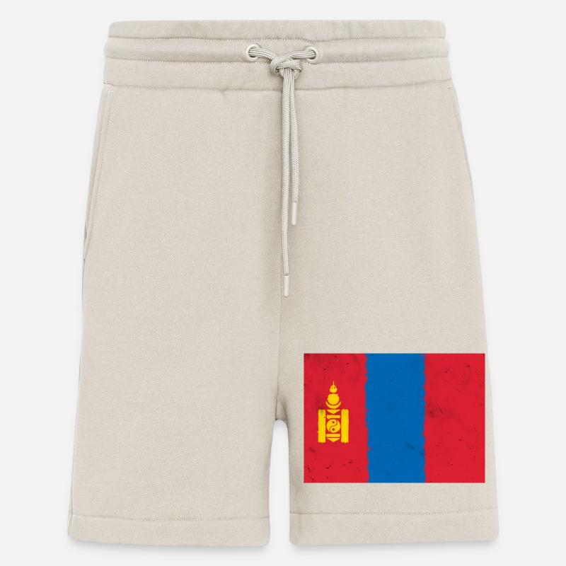 Drapeau de la Mongolie - Short bio décontracté fabriqué en UE - WARM CLAY