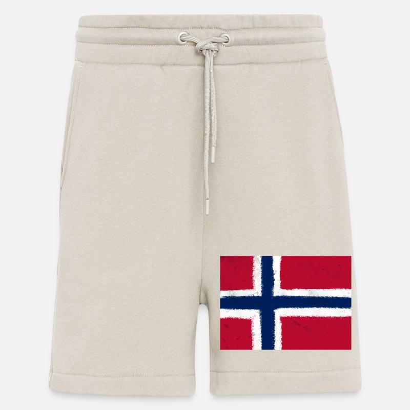 norsk flagg - Organic Relaxed shorts produsert i EU - WARM CLAY