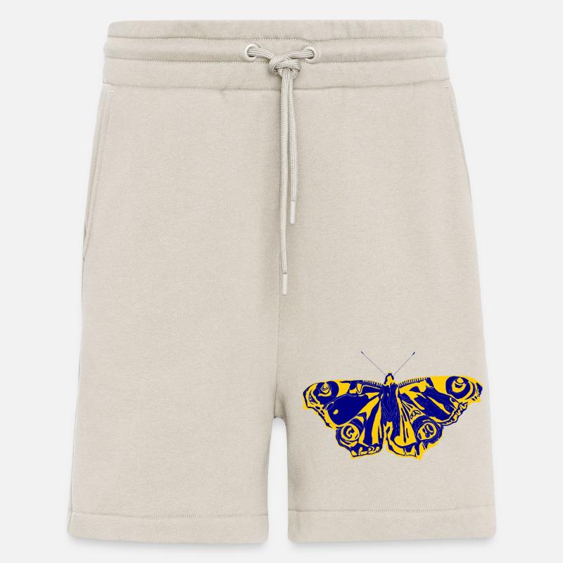 Blaugelber Schmetterling – Symbol der Leichtigkeit - Shorts - made by SPREAD - WARM CLAY