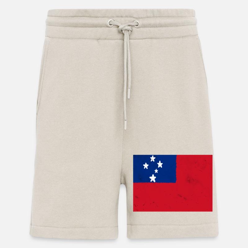 Drapeau des Samoa - Short bio décontracté fabriqué en UE - WARM CLAY