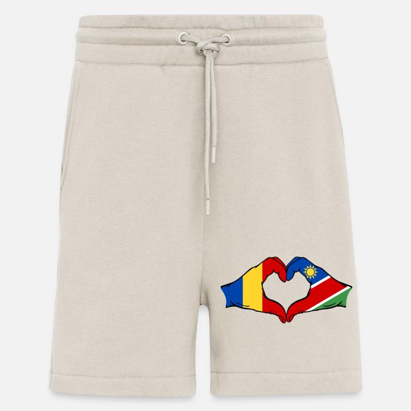 Rumänien Namibia Flagge Hände Herzform - Shorts - made by SPREAD - WARM CLAY