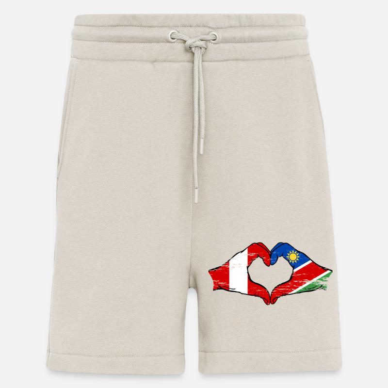 Peru Namibia Flagge Herz used - Shorts - made by SPREAD - WARM CLAY