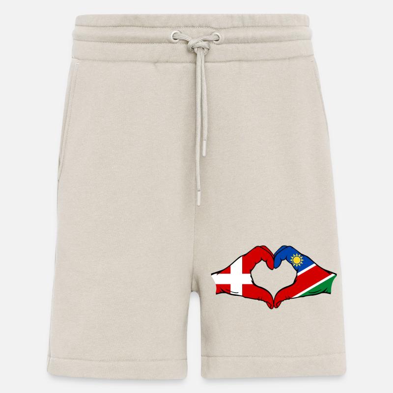 Denmark Namibia Flag Heart - Shorts - made by SPREAD - WARM CLAY