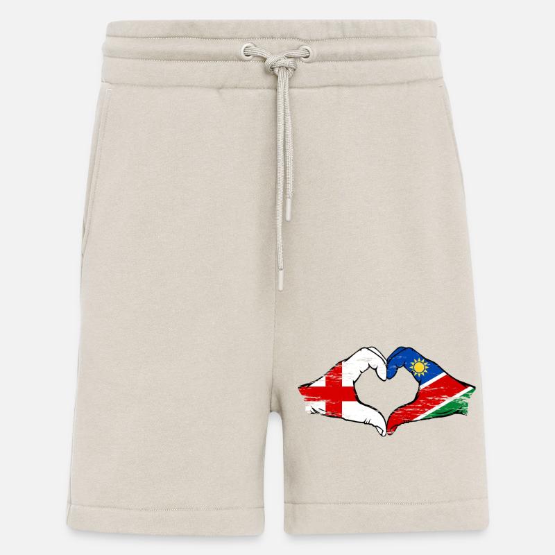 England Namibia Flag Hands Heart - Shorts - made by SPREAD - WARM CLAY