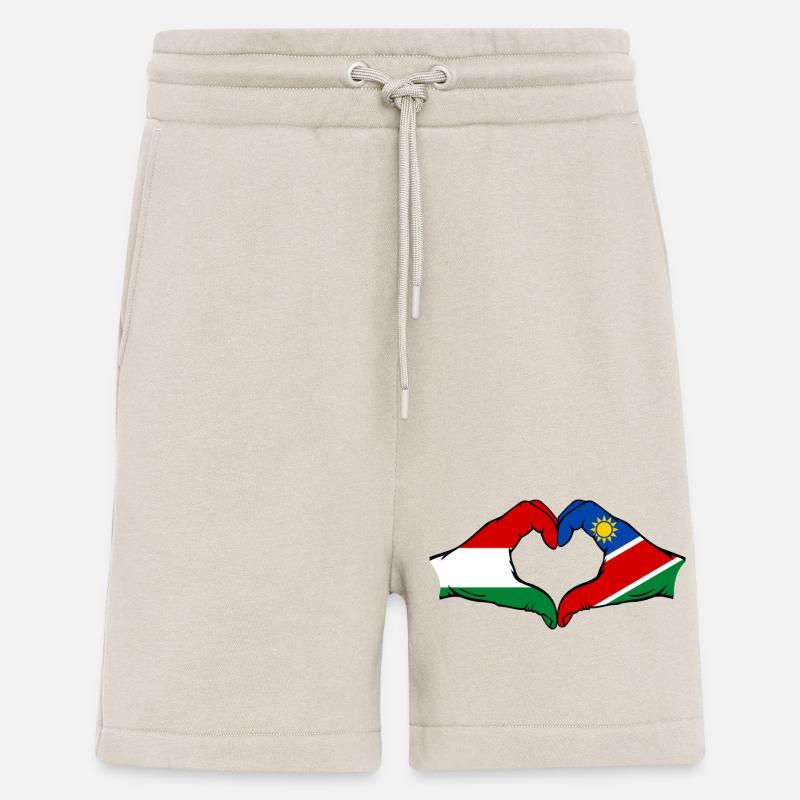 Hungary Namibia Flag Hands Heart - Shorts - made by SPREAD - WARM CLAY